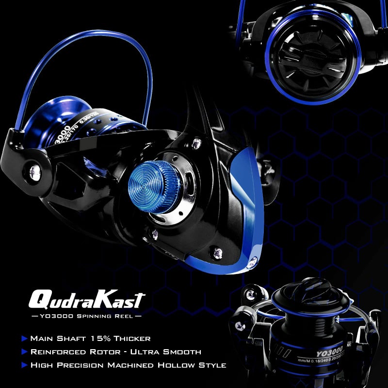 QudraKast Fishing Rod and Reel Combos, Carbon Fiber Telescopic Fishing Rod with Reel Combo Kit with Tackle Box, Best Gift for Fishing Beginner and Angler (180 Bule) - Image 4